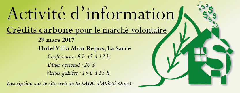 Activité d&rsquo;information : Crédits carbone pour le marché volontaire