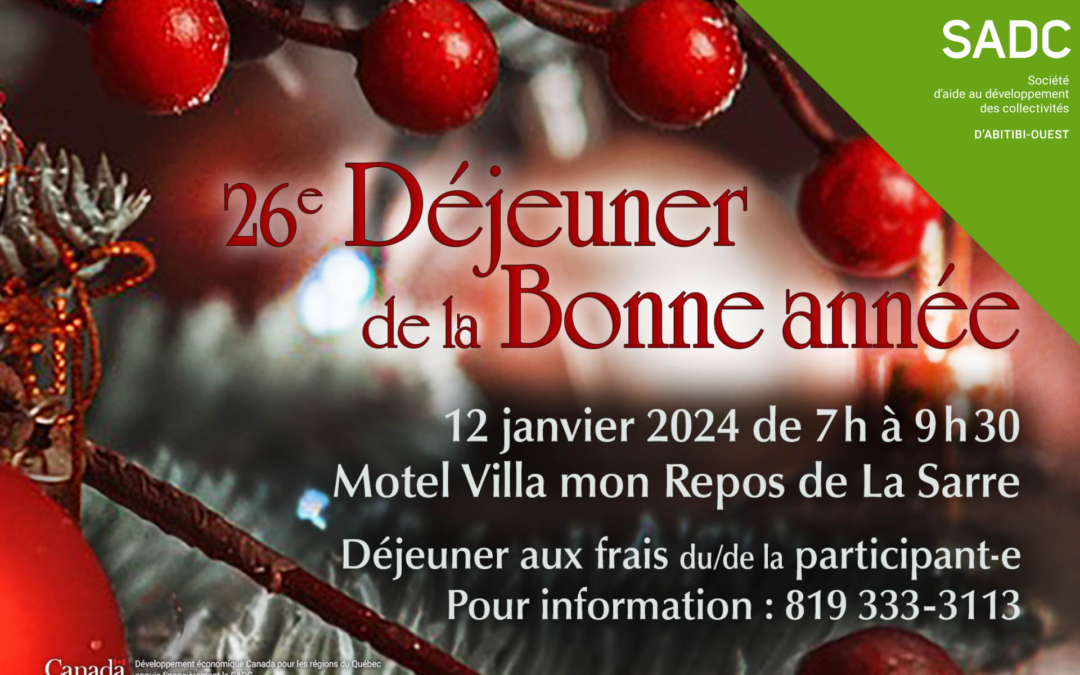 La tradition se poursuit! Inscrivez-vous au 26e Déjeuner de la Bonne année